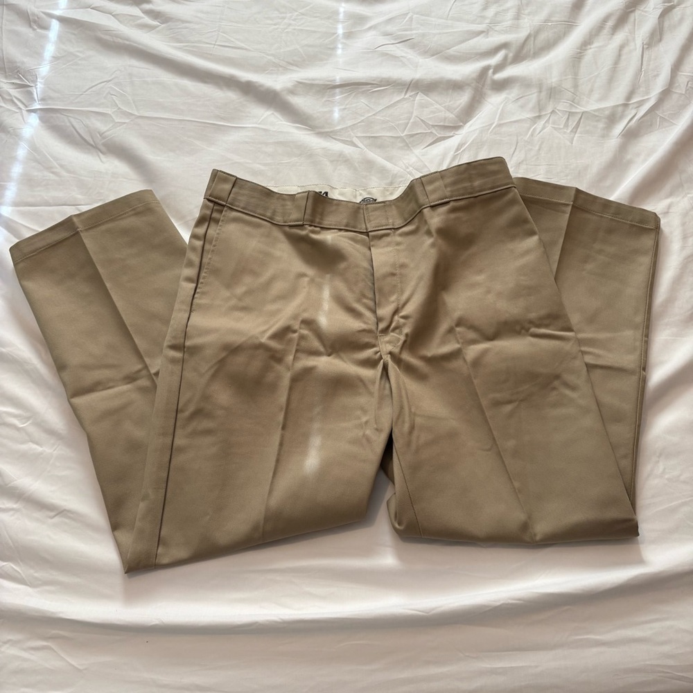 Dickies Original 874 Work Pants Khaki Wear Skater Flat Front Men’s 40X30 Chino